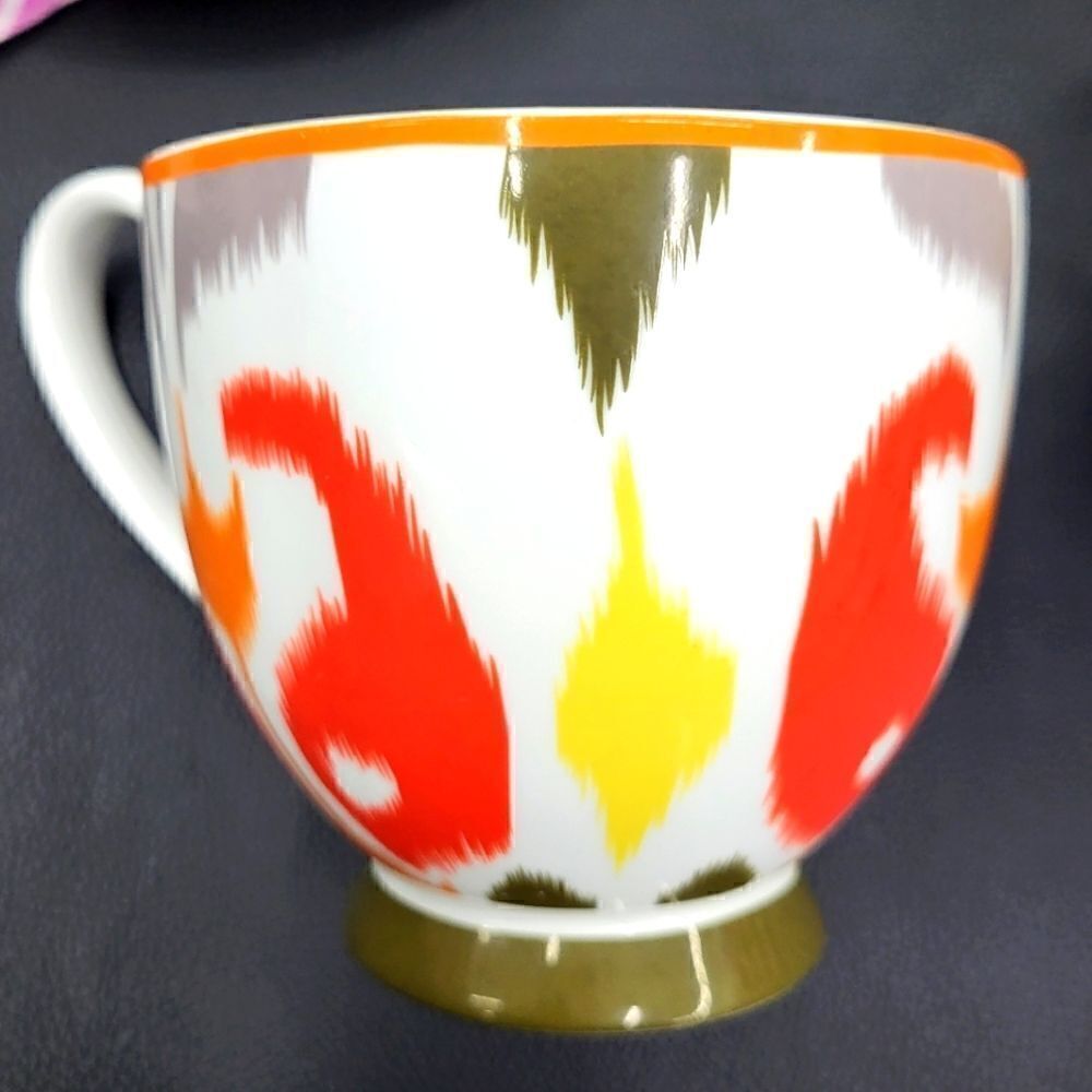 Unused Portobello by Inspire Bone China Ikat Print Wide Mouth Cup Designed in UK